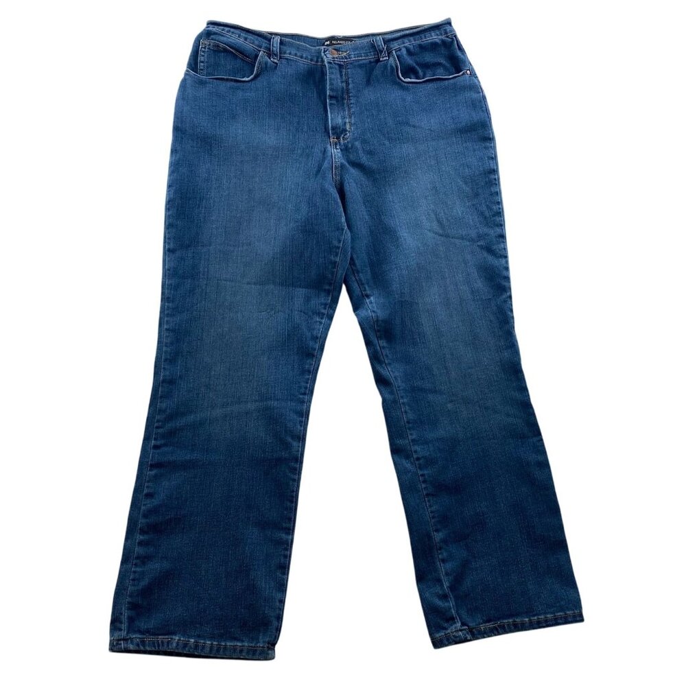 Lee Women's Jeans Size 14 Short Relaxed Fit Straight Classic Blue Denim Cotton